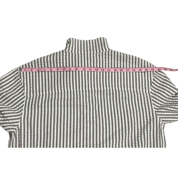 Levi's Mens M White Gray Striped Half Zip Pullover Long Sleeve Jacket - Picture 10 of 10